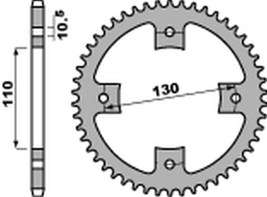 Rear Sprocket 4355 48 C45 Honda TRX 125 85-88, TRX 90 93-19 (-2) (JTR1355.48) (Chain 428)
