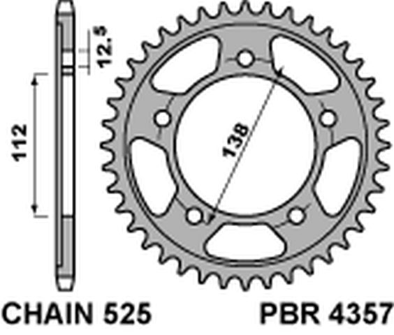 Rear Sprocket 4357 38 C45 Honda VT 750 S 11-13 (JTR1304.38) (Chain 525)