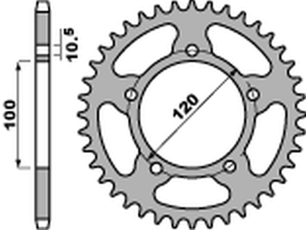 Rear Sprocket 4363 43 C45 Aprilia Shiver 750 07-14, RSV 1000 Mille R, SL, SP 98-03 (JTR702.43) (Chain 525)