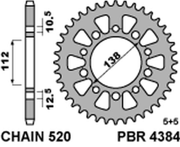 Rear Sprocket 4384 41 C45 Honda 500 X, R, F 13-16 (JTR1316.41)