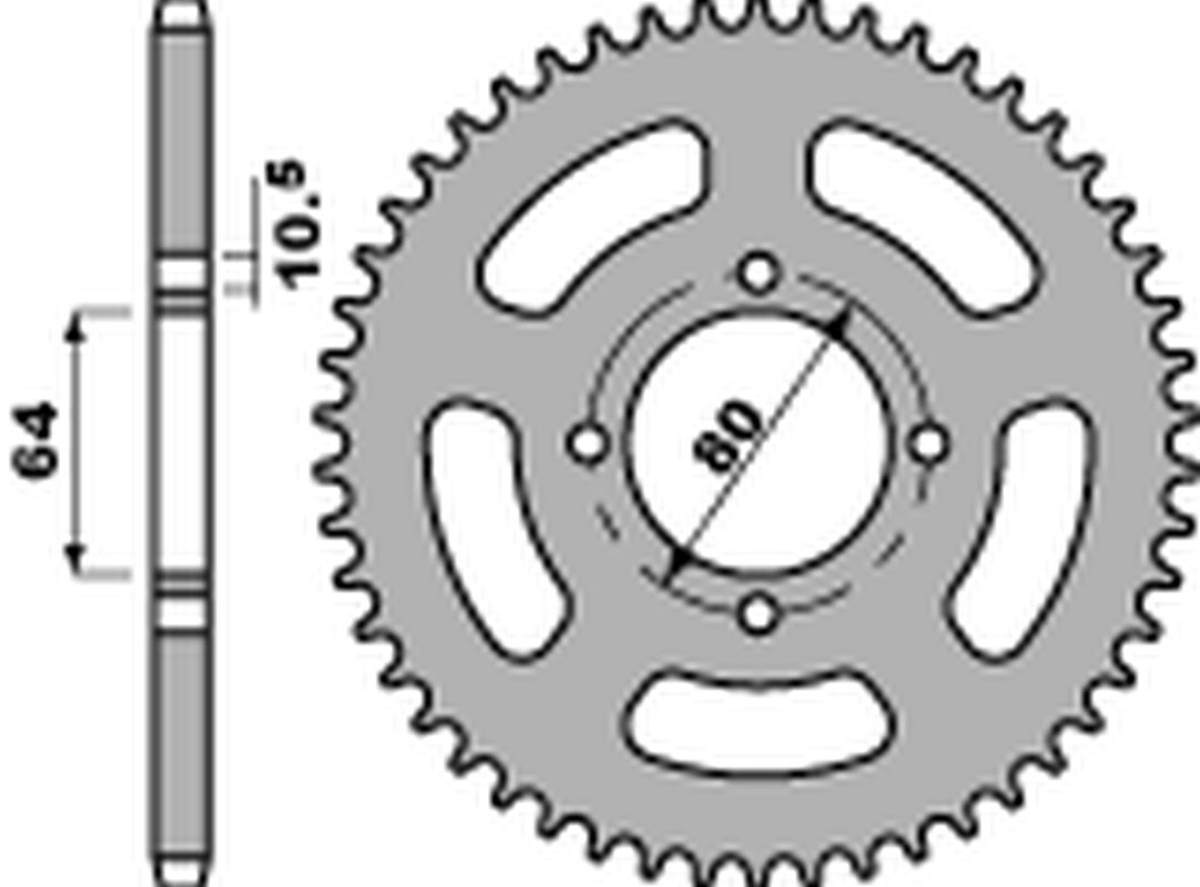 Rear Sprocket 4394 36 F Aeon 220, 190, 180, 125 00-09, Yamaha YFM 125 Grizzly 04-12 (+4), YFA Breeze 89-04 (JTR1910.36) (Chain 520)