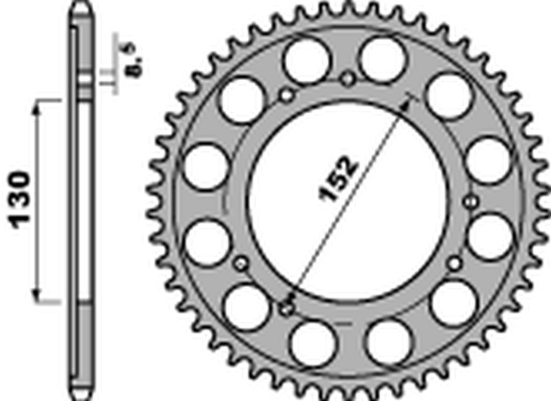 Rear Sprocket 4424 43 C45 Cagiva Gran Canyon 900 00-01, Navigator 1000 01-05 (no JTR) (Chain 525)