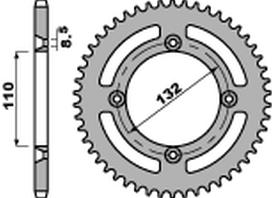 Rear Sprocket 4486 46 C45 KTM SX 105 07-11, SX 85 04-24 -3 (JTR895.46) (Chain 428)