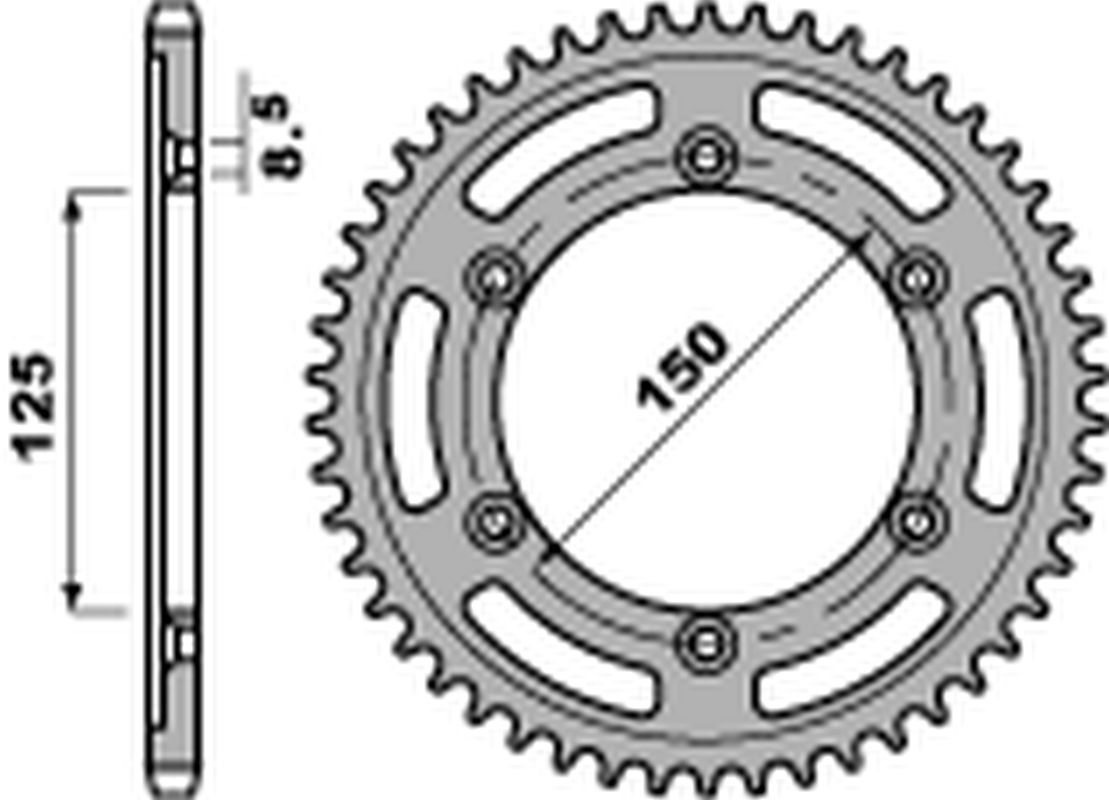 Rear Sprocket 4507 42 C45 KTM 790 Adv 18-20, 690 Enduro, SM 07-18 (JTR897.42) (Chain 520)