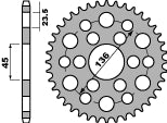Rear Sprocket 4569 45 C45 Yamaha Tricker 250 06-08, XG 250 Tricker (no JTR) (Chain 428)