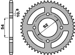 Rear Sprocket 4570 60 F Yamaha TZR 50 X‑Power 07-12 (JTR1078.60) (Chain 420)