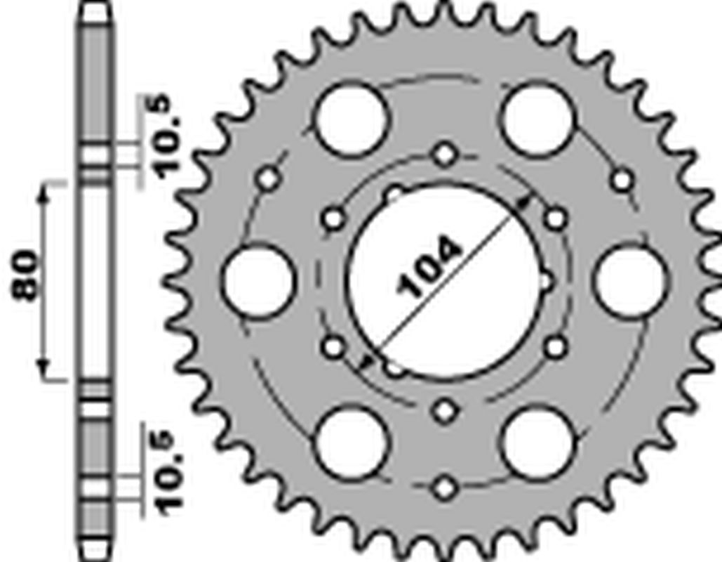 Rear Sprocket 4578 36 C45 Polaris Trail Boss 250, Blazer 85-04 (JTR1478.36) alt. JTR478.36 (Chain 520)