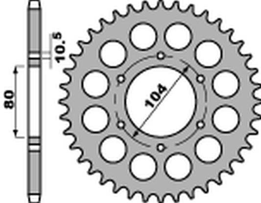 Rear Sprocket 488 47 C45 Kawasaki ZX 12 00-06, ZZ-R 1200 02-04, ZX 9 R 94-01, ZX750 R Ninja, ZRX 1200 01-06 (JTR488.47) (Chain 530)