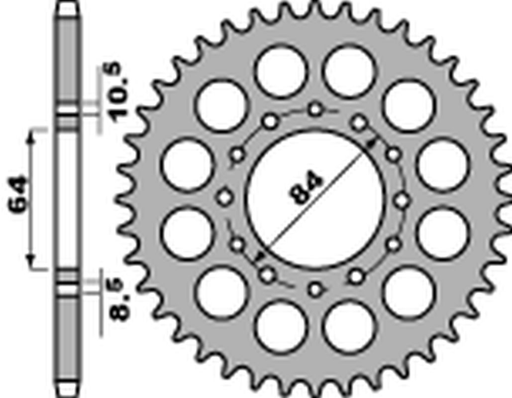 Rear Sprocket 811 41 C45 Suzuki DR 200 S, SE 86-19, GSX 250 Katana 82-84 (JTR814.41) (Chain 520)