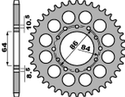 Rear Sprocket 814 40 C45 Suzuki GS 400 77-80, GT 380 73-78, GT 550 74-77 (JTR814.40) (Chain 530)
