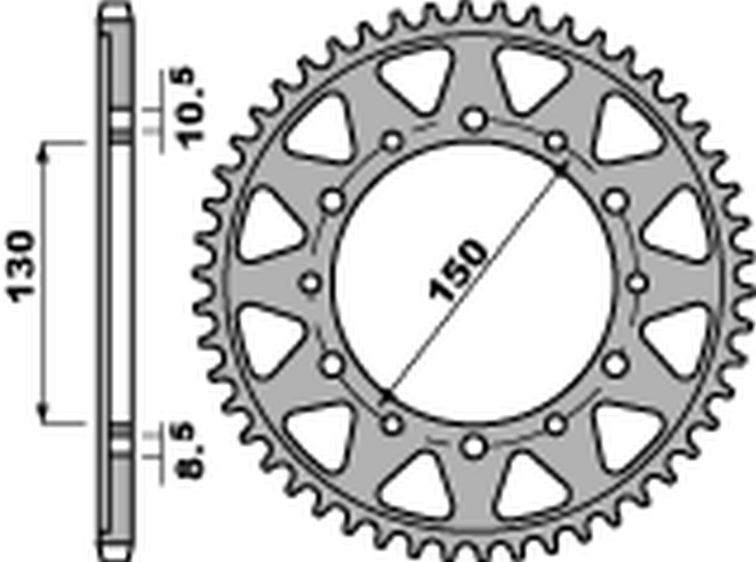 Rear Sprocket 860 49 C45 Yamaha XJR 1300, 1200, FJ 1100, 1200, FZS 600 Fazer, YZF Thundercat, GTS 1000 93-03 (JTR859.49) (Chain 530)