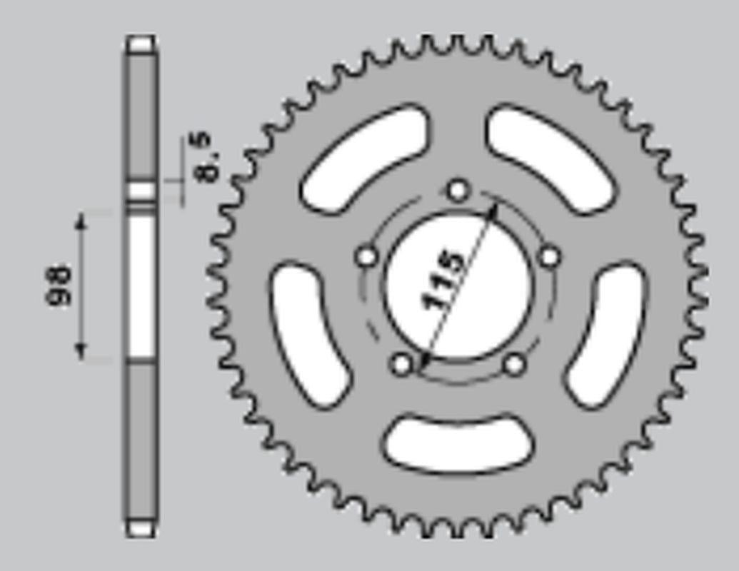 Rear Sprocket 893 46 C45 KTM SX 60, 65 (JTR894.46) (Chain 420)