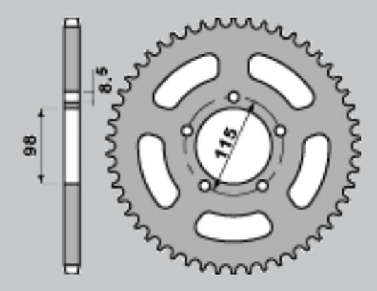 Rear Sprocket 893 60 C45 KTM SX 60, 65 (JTR894.60) (Chain 420)