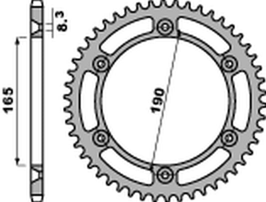 Rear Sprocket 896 48 C45 KTM MX420, 495 81-84, MX500 85-93, LC4 600 88-92, Enduro 125, 250, 350 87-90 (JTR896.48) (Chain 520)