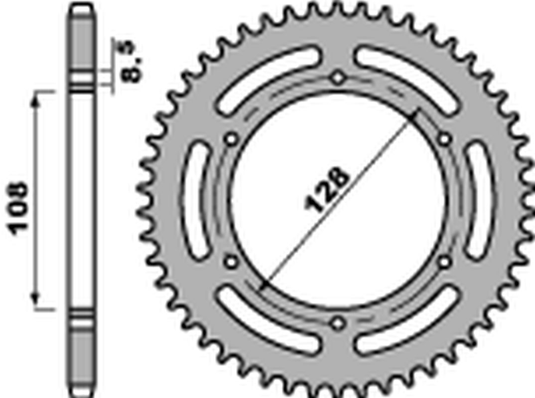 Rear Sprocket 902 45 F Suzuki TS 100, 125 82-85 (JTR804.45) (Chain 428)