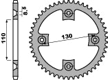 Rear Sprocket 4306 56 L Aluminium Ergal Silver (JTR215.56) (Chain 420)