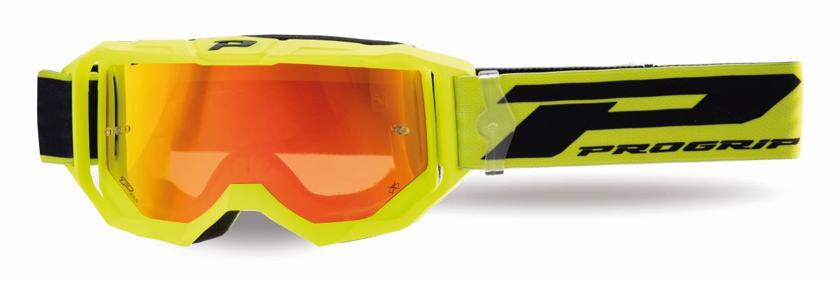 Goggles PG3300-310 FL Vision, Yellow Fluo Matt (Lens PG3348 Red Mirrored, Antiscratch, No Fog, Anti UV) 