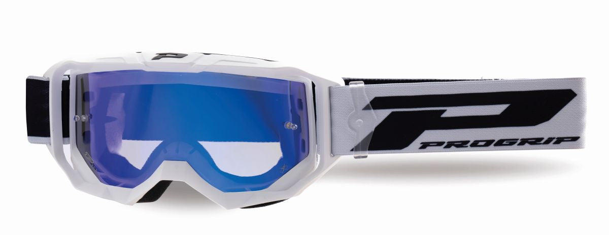 Goggles PG3300-323 FL Vision, White Matt (Lens PG3346 Blue Mirrored, Antiscratch, No Fog, Anti UV) 