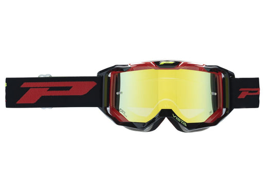 Goggles PG3303-125 FL Vista, Black/Red (Lens PG3347 Yellow Mirrored, Antiscratch, No Fog, Anti UV + Extra Lens PG3310) 