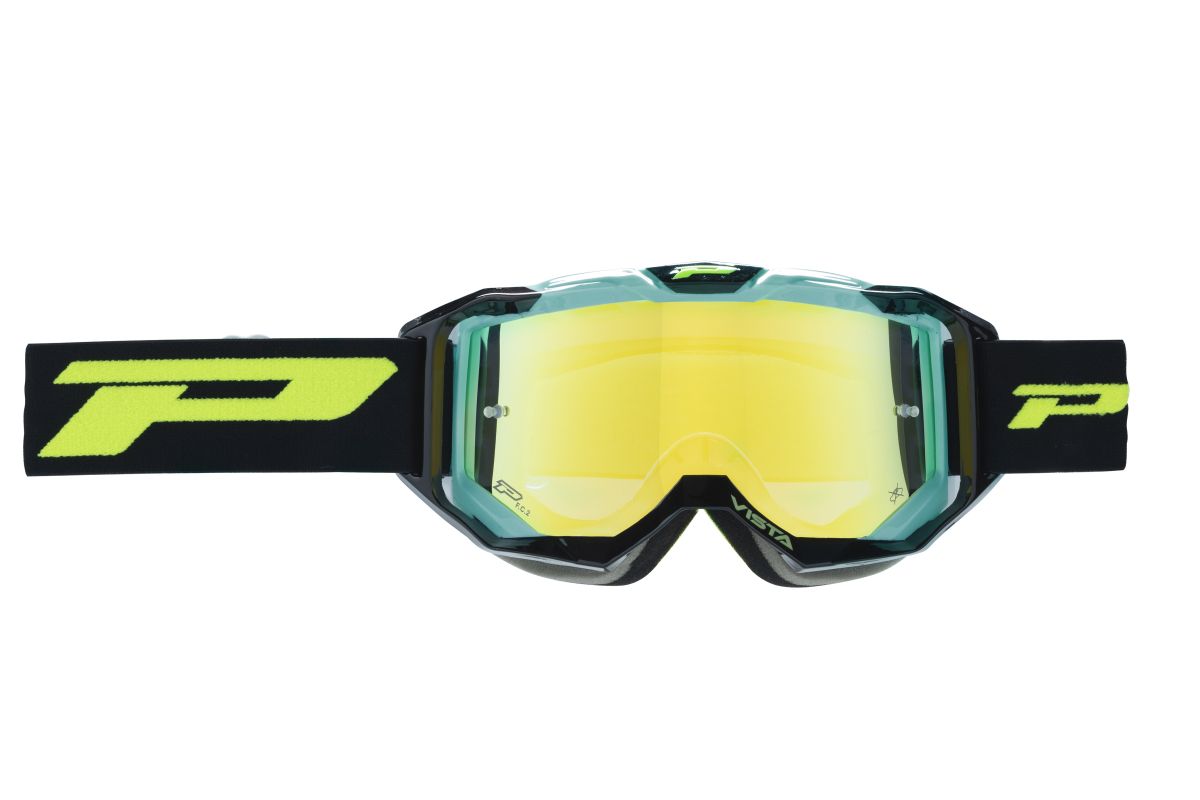 Goggles PG3303-404 FL Vista, Black/Green (Lens PG3347 Yellow Mirrored, Antiscratch, No Fog, Anti UV + PG3310 Free) 