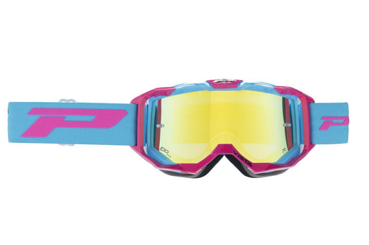 Goggles PG3303-407 FL Vista, Fuchsia/Blue (Lens PG3347 Yellow Mirrored, Antiscratch, No Fog, Anti UV + PG3310 Free) 