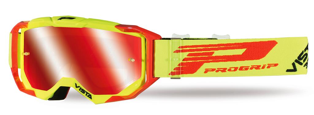 Goggles PG3303-273 FL Vista, Yellow Fluo/Red (Lens PG3348 Red Mirrored, Antiscratch, No Fog, Anti UV + PG3310 Free) 