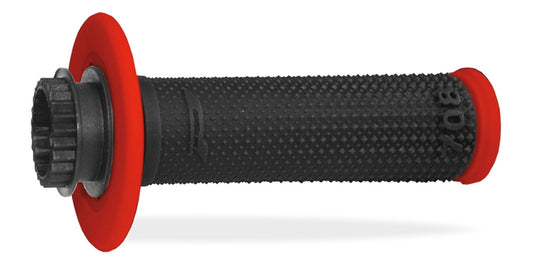 Grips PG708 Off Road with SCS Lock-On + 6 Throttle Tube Adapters (22+25mm) Black/Red (Dual compound) 
