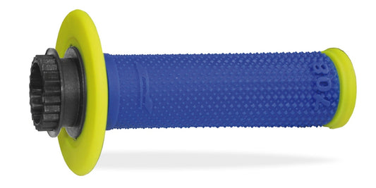 Grips PG708 Off Road with SCS Lock-On + 6 Throttle Tube Adapters (22+25mm) Blue/Yellow Fluo (Dual compound) 