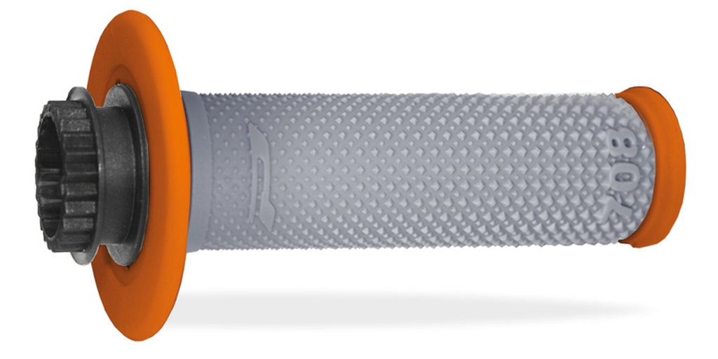 Grips PG708 Off Road with SCS Lock-On + 6 Throttle Tube Adapters (22+25mm) Grey/Orange (Dual compound) 