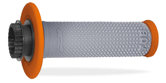 Grips PG708 Off Road with SCS Lock-On + 6 Throttle Tube Adapters (22+25mm) Grey/Orange (Dual compound) 