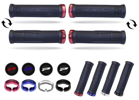 Grips PG995 ATV/Jet Ski/MTB (22+22mm, 130mm) Black with Blue Lock-On 