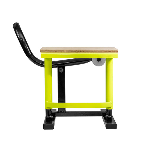 Pro Wood Stand Lift Cross Motorcycle Wooden Finish Yellow Fluo