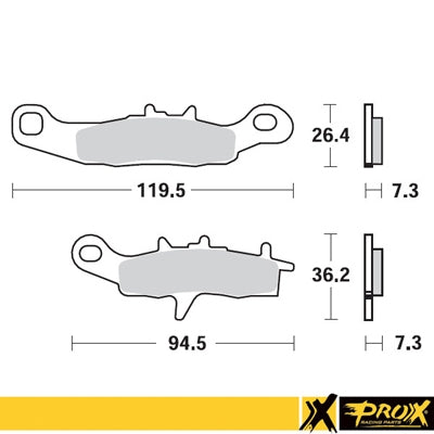 BRAKE PADS KH258 / KH349 KAWASAKI KX 80/85/100 '97-20, SUZUKI RM 85 '05-20 FRONT, KAWASAKI KFX 450R 08-14, KVF 650 BRUTE FORCE '05-13 FRONT RIGHT