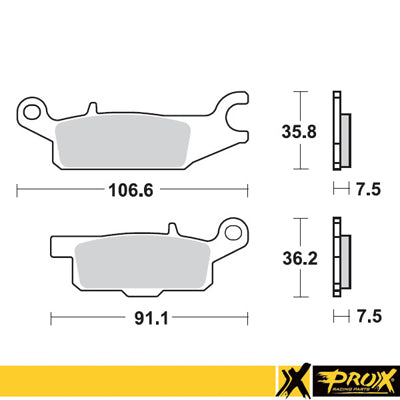 BRAKE PADS KH443 YAMAHA YFM 550 GRIZZLY '11-14, YFM 700 GRIZZLY '07-18 FRONT LEFT