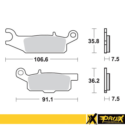 BRAKE PADS KH444 YAMAHA YFM 550 GRIZZLY '11-14, YFM 700 GRIZZLY '07-18 FRONT RIGHT