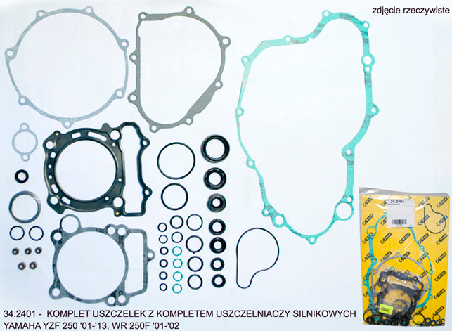 GASKET SET WITH ENGINE SEAL KIT YAMAHA YZF 250 '01-'13, WRF 250 '01-'02