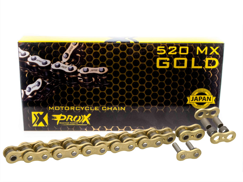DRIVE CHAIN 520 MX GOLD (NON O-RING) 120 LINKS GOLD COLOR (OPEN + CLIP)
