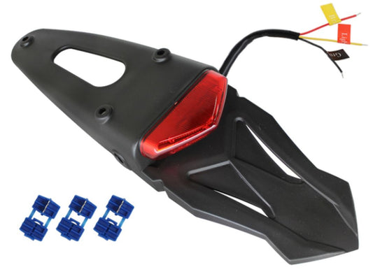 Universal Enduro Rear Fender with Red LED Light (Homologated)