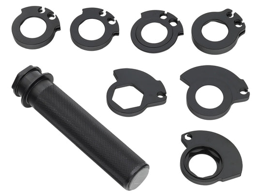 Aluminum Throttle Tube with 7 Adapters KTM SX 2T 98-20, EXC 2T 98-20, SXF 4T 02-20, EXCF 4T 02-20, Honda CR125 89-07, CR250 89-07, CRF250R 04-20, RX 19-20, Kawasaki KXF250 04-20, KXF450 06-20, Beta 250, 300RR 13-19