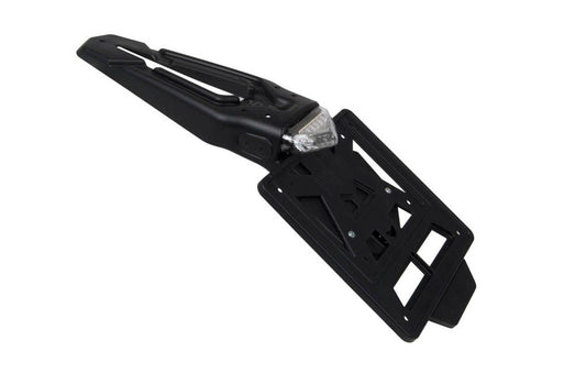 Universal license plate mount Racing (additional rear fender/removable plate) with LED light (30-degree angle) color black