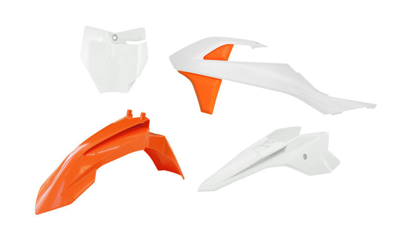 Plastics kit KTM SX 50 16-23, SX-E 3-5 20-24 color white/orange (OEM 19-22)
