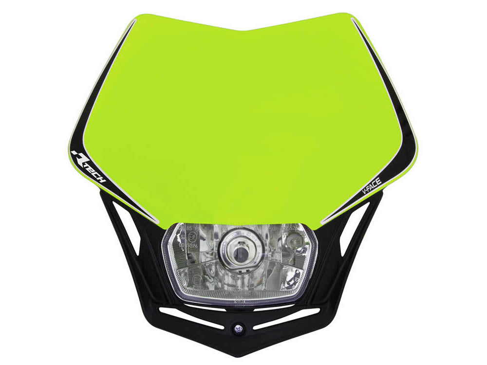 Front headlight V-Face color black/yellow fluo