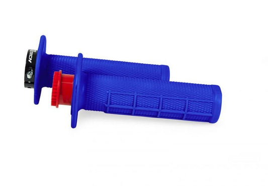 Grips R20 Lock-On (22+25mm) color blue (half waffle) + 8 throttle tube adapters