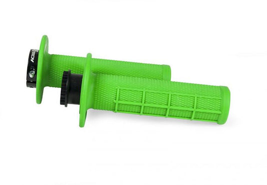 Grips R20 Lock-On (22+25mm) color neon green (half waffle) + 8 throttle tube adapters