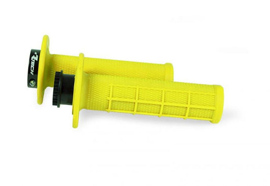 Grips R20 Lock-On (22+25mm) color neon yellow (half waffle) + 8 throttle tube adapters