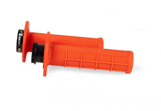 Grips R20 Lock-On (22+25mm) color neon orange (half waffle) + 8 throttle tube adapters