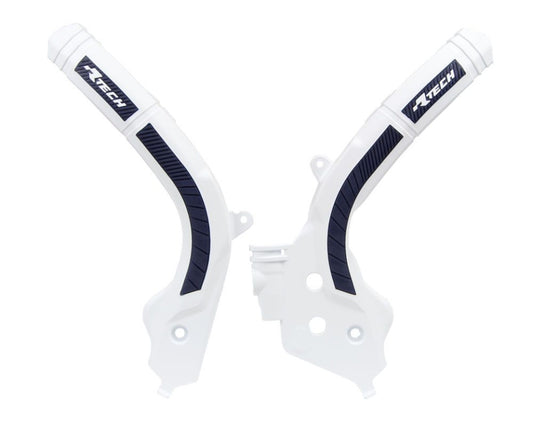 Frame guards (set) bi-material Super Grip KTM SX 150, 125 16-18, SX 250 17-18, EXC/EXCF 450, 350, 250 17-19, SXF 450, 350, 250 16-18 color white black