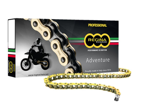 Drive chain 520ZRE (104 links) Z-ring Enduro up to 650 cc (gold) (clip + solid rivet + hollow rivet)