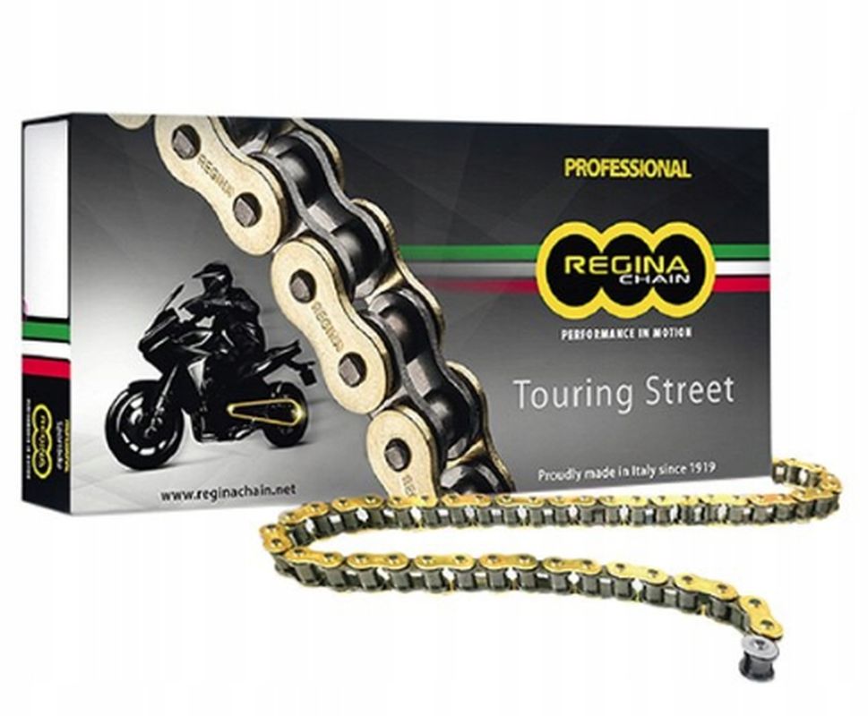 Drive chain 520ZRT (116 links) Z-ring Touring-Street up to 750 cc gold (clip + rivet link)