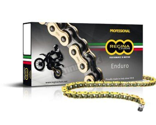 Drive chain 525ZRE (120 links) Z-ring Enduro up to 750 cc gold (clip + rivet link)